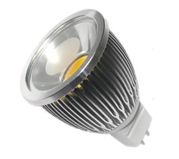 LAMPARA LED ALUMINIO COB 5W MR-16 12V BLANCO CALIDO