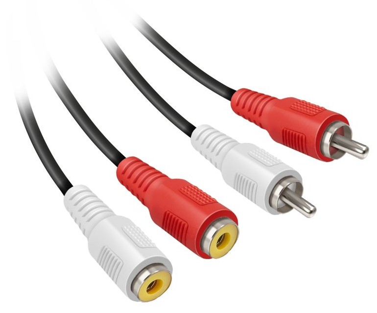 CABLE AUDIO 2 RCA MACHO A 2 RCA HEMBRA 5m.