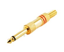 CONECTOR JACK MACHO 6.3mm MONO DORADO ROJO