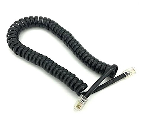 CABLE TELFONICO RIZADO NEGRO 4P4C 2.2m