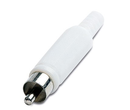 110E WHITE RCA MALE CONNECTOR AIR SIDE WHITE