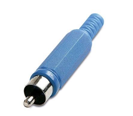 CONECTOR RCA MACHO AEREO AZUL