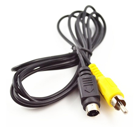 CABLE VIDEO MINI DIN 4 PINES A RCA MACHO 1.5m