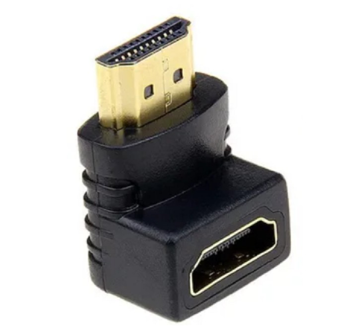 ADAPTADOR HDMI MACHO A HDMI HEMBRA CODO ARRIBA