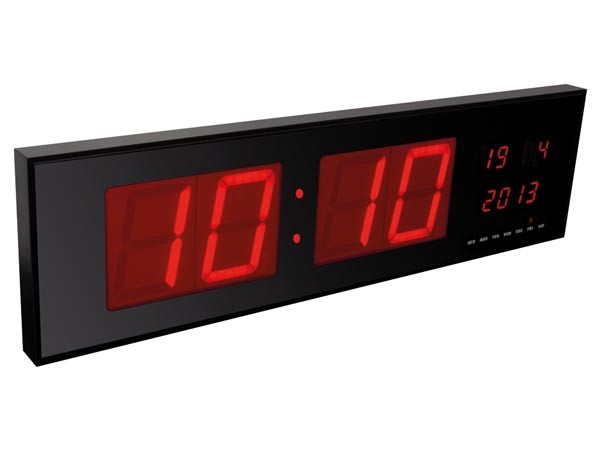 Reloj De Pared Digital Led Letras Rojas