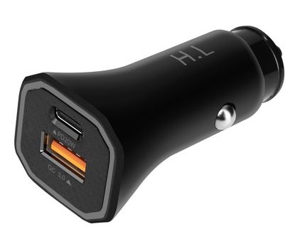 CARGADOR USB DE MECHERO 12-24V USB-A y USB-C PD
