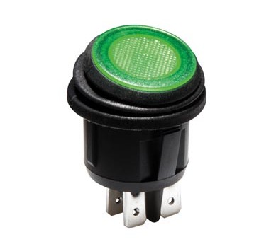 INTERRUPTOR LUMINOSO ESTANCO VERDE 12V IP65