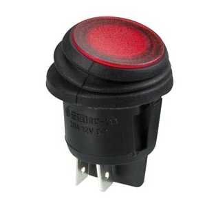 Interruptor Luminoso Estanco Rojo 12V IP65 - Cetronic