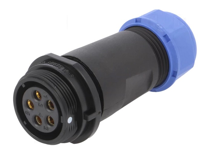 CONECTOR HEMBRA AEREA 5 CONTACTOS IP68 WEIPU