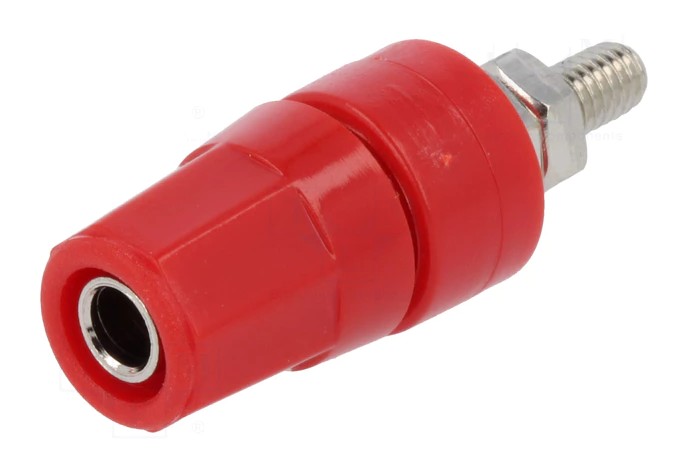 Conector banana macho 4.5 mm Rojo