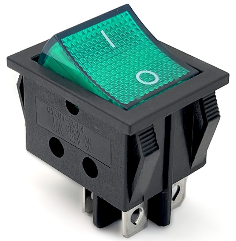 INTERRUPTOR BASCULANTE DOBLE LUMINOSO VERDE