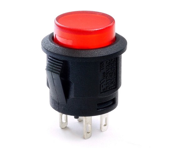 PULSADOR LUMINOSO ROJO 12V