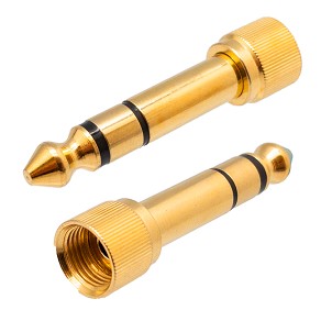 ADAPTADOR JACK 6.35mm MACHO A JACK 3.5mm HEMBRA ROSCADO