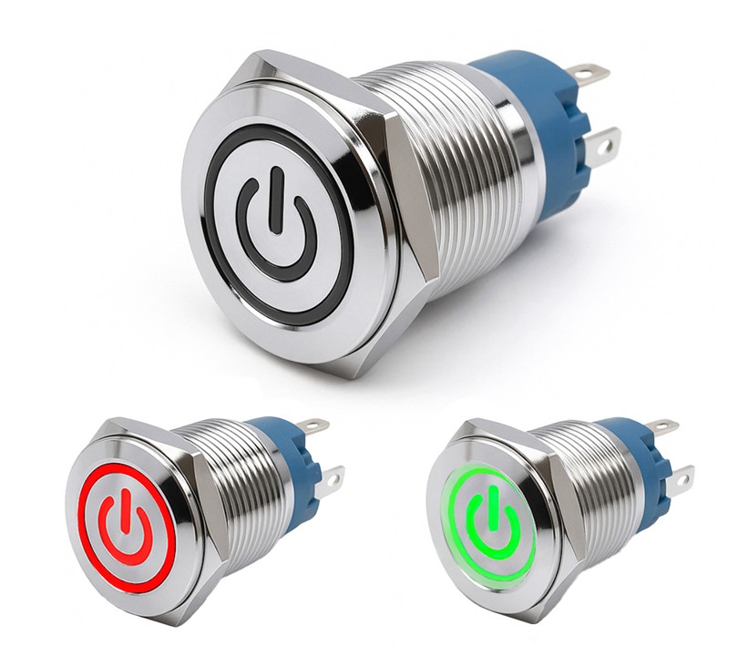 INTERRUPTOR ANTIVANDALICO 24V ROJO-VERDE IP65 19mm