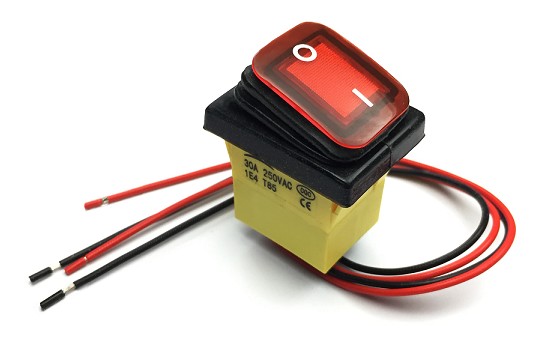 Interruptor Luminoso Estanco Rojo 12V IP65 - Cetronic