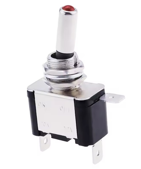INTERRUPTOR PALANCA LUMINOSO ROJO ON-OFF 12V 20A