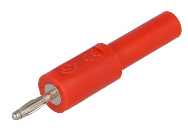 Conector banana 4mm hembra / 2mm macho - rojo > conectores electronica >  cables y conectores > conectores banana > banana adaptadores