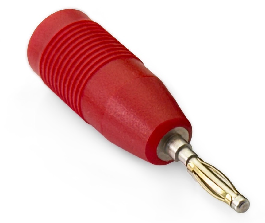 ADAPTADOR BANANA HEMBRA 4mm A MACHO 2mm ROJO