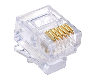 CONECTOR RJ-12 DE DATOS 6P6C Cat4 CABLE PLANO