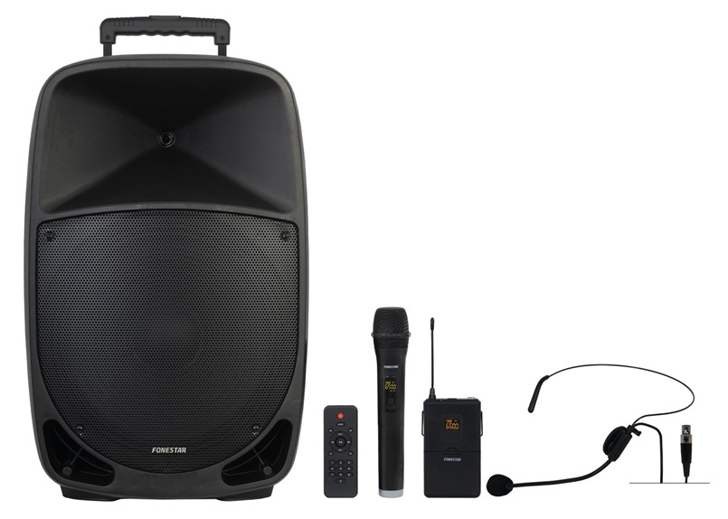 ALTAVOZ PORTATIL 15" 250W CON MICROFONOS