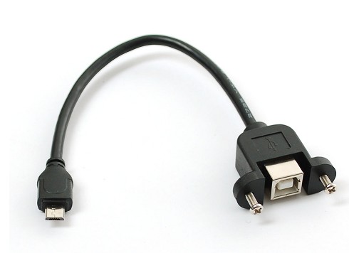 CABLE MICRO USB MACHO A USB B HEMBRA PARA PANEL