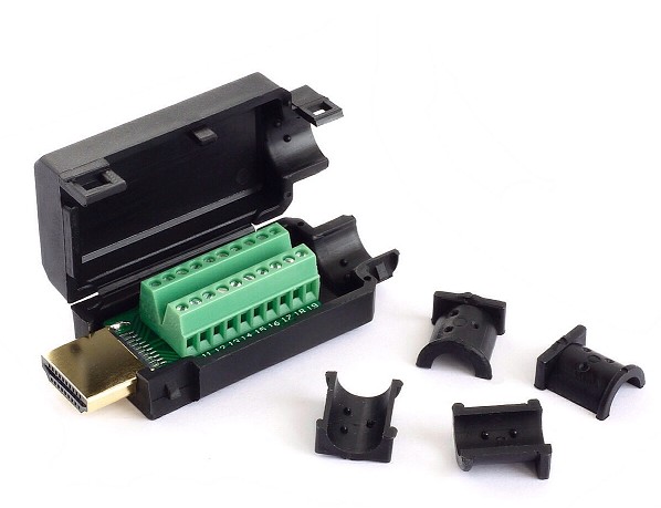 CONECTOR HDMI MACHO CON BORNA A TORNILLO