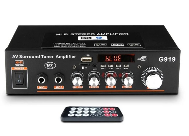AMPLIFICADOR ESTEREO MP3 USB FM Y BLUETOOTH 80W