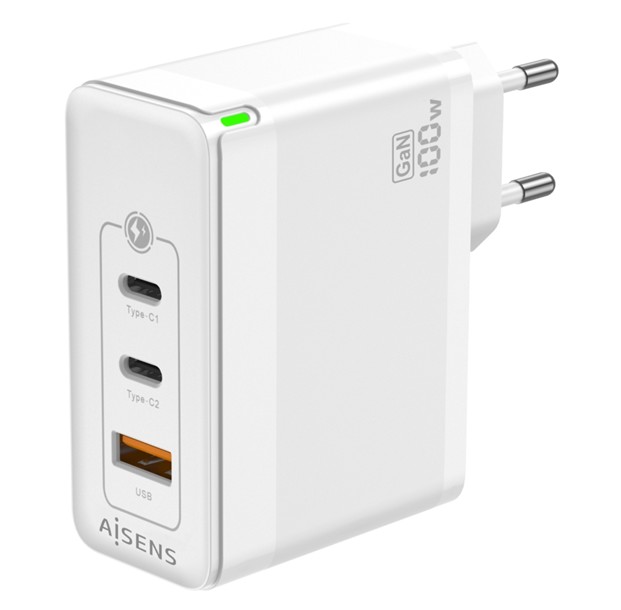 CARGADOR RAPIDO USB-A 30W Y 2xUSB-C 100W