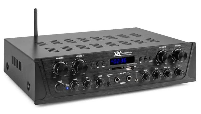 AMPLIFICADOR ESTEREO MP3 USB BLUETOOTH 4 ZONAS