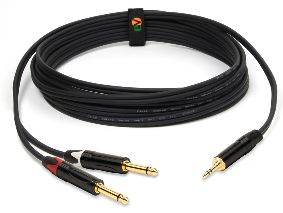 CABLE JACK 3.5mm ESTEREO a 2 JACK 6.3mm MONO 3m